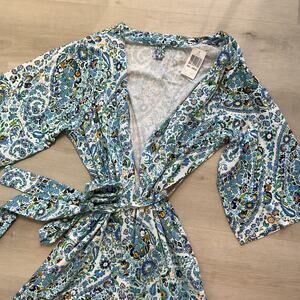 Vera Bradley Womens Knit Robe Dreamer Paisley White New with Tag Small Medium